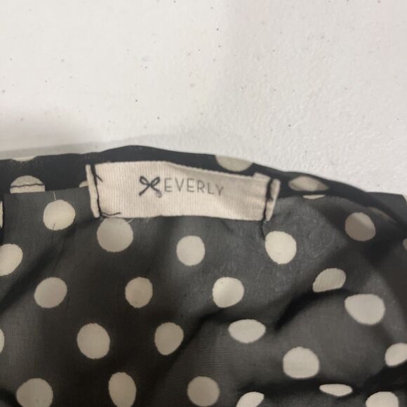 Everly Women's Sheer Polka Dot Tunic Black White L Preppy Coquette Flowy Whimsy - Picture 6 of 12